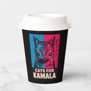 Childless Cat Lady is Voting Kamala Harris 2024 Paper Cups