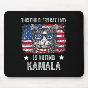 Childless Cat Lady Is Voting Kamala Harris 2024 Us Mouse Pad