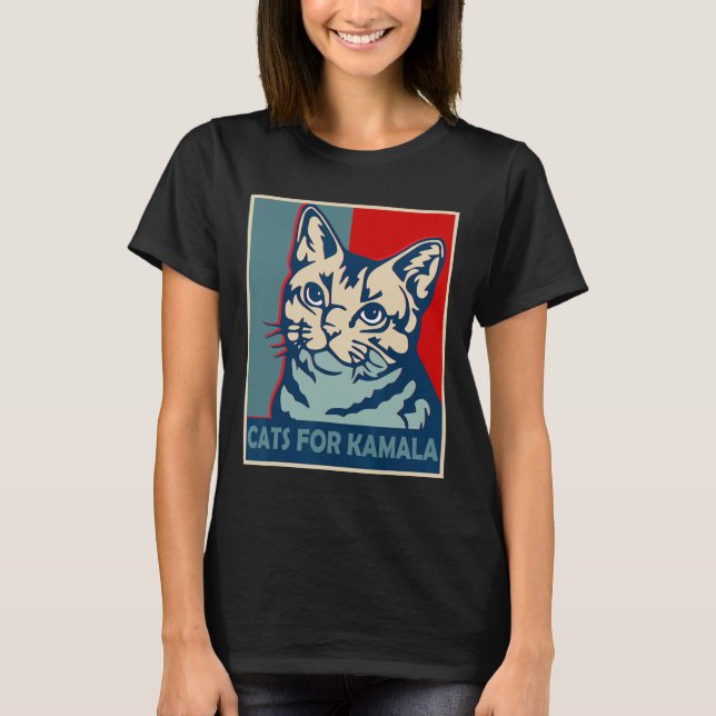 Childless Cat Lady Is Voting Kamala Harris Preside T-Shirt (Front)