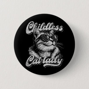 Childless Cat Lady Kamala Harris 2024 2 Inch Round Button