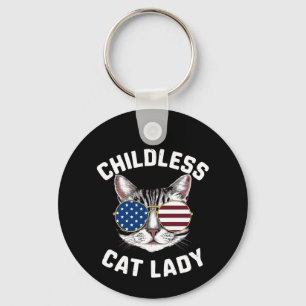 Childless Cat Lady Kamala Harris 2024 Keychain