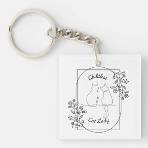 Childless Cat Lady Keychain
