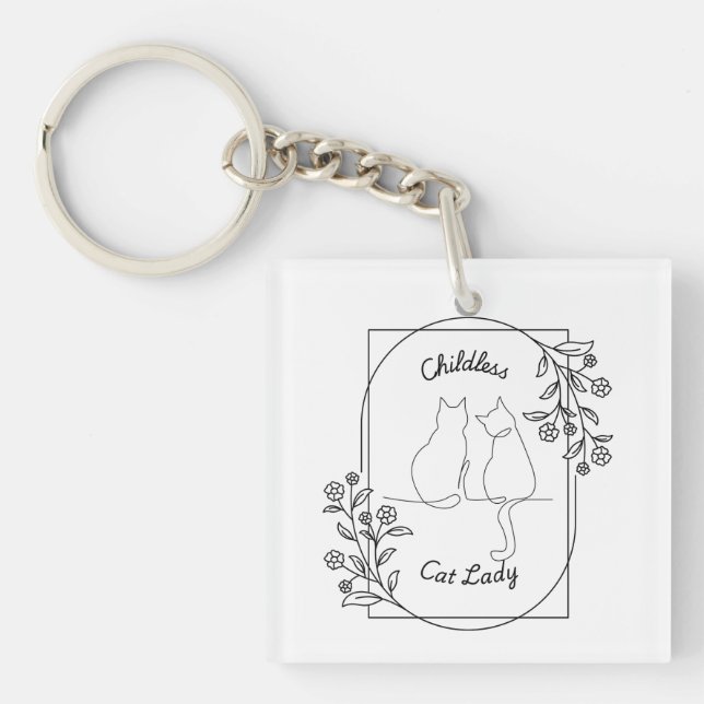 Childless Cat Lady Keychain (Front)