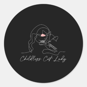 Childless Cat Lady Ladies Shirt For Kamala Harris  Classic Round Sticker
