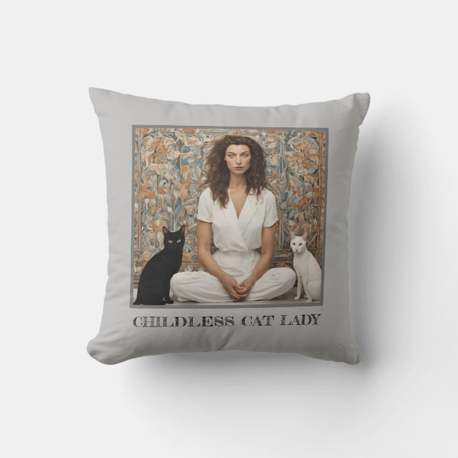 Childless Cat Lady pillow #1 (Front)