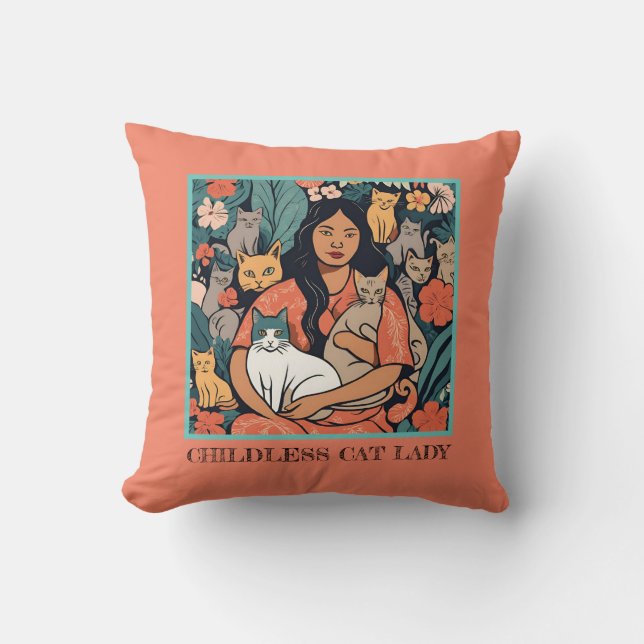 Childless Cat Lady pillow #3 (Front)
