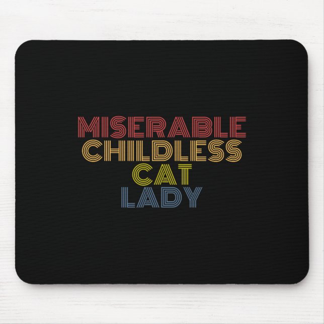 Childless Cat Lady Retro Vintage  Mouse Pad (Front)