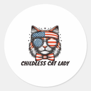 Childless Cat Lady Shirt Childless Cat Lady Classic Round Sticker