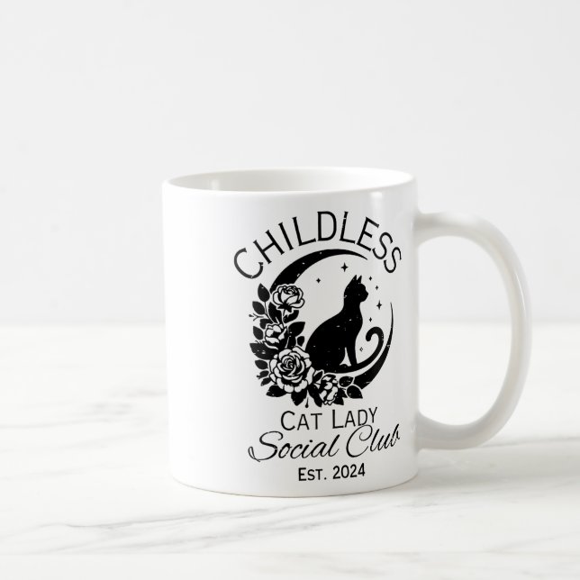 Childless Cat Lady Social Club Meme Cat Kamala Har Coffee Mug (Right)