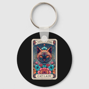Childless Cat Lady Tarot Card 2  Keychain