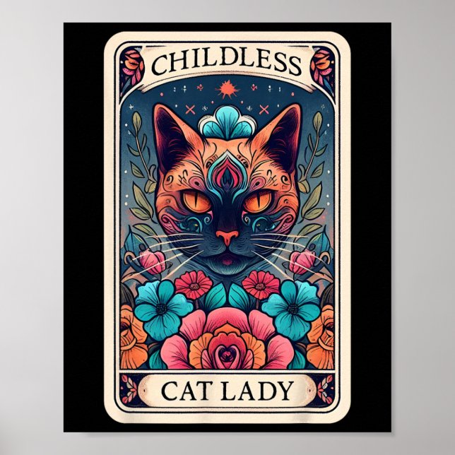 Childless Cat Lady Tarot Card 2  Poster (Front)