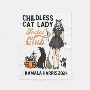 Childless Cat Lady Vote Halloween Witches Feminist Fleece Blanket