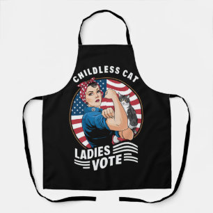 Childless Cat Lady Vote Vintage Rosie The Rivete Apron
