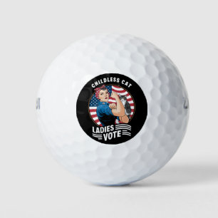 Childless Cat Lady Vote Vintage Rosie The Rivete Golf Balls