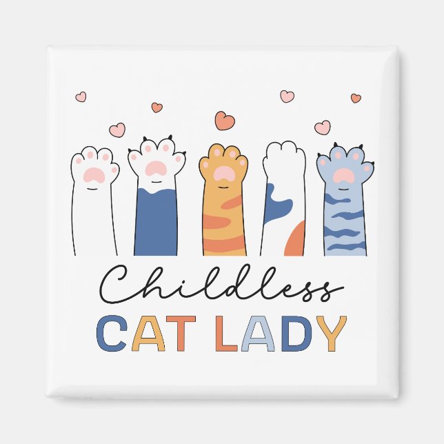 Childless Cat Lady Voting Kamala Harris President Magnet (Front)