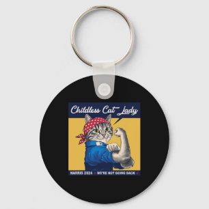 Childless Cat Lady We're Not Going Back Kamala Har Keychain