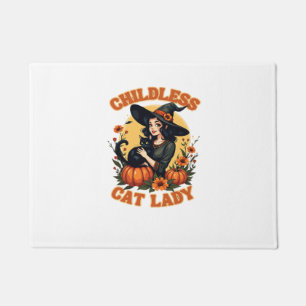 Childless cat lady witch - funny witchy black cat doormat