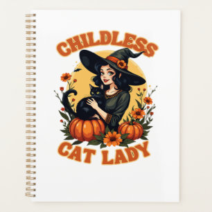Childless cat lady witch - funny witchy black cat planner