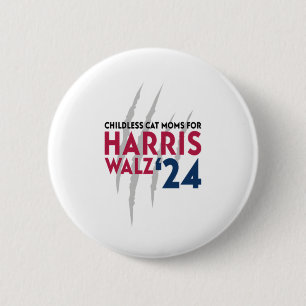 Childless Cat Moms for Harris Walz ‘24 2 Inch Round Button