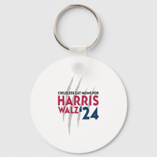 Childless Cat Moms for Harris Walz ‘24 Keychain