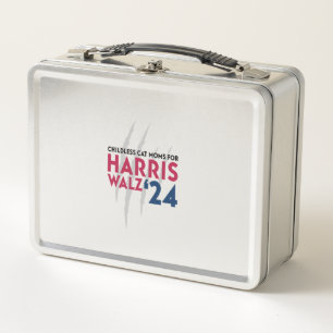 Childless Cat Moms for Harris Walz ‘24  Metal Lunch Box