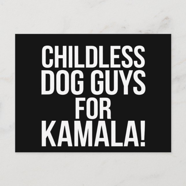 Childless Dog Guys for Kamala 2024 Vote Harris  Postcard (Front)