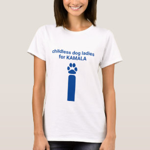 Childless dog ladies for Kamala fun blue dog paw T-Shirt
