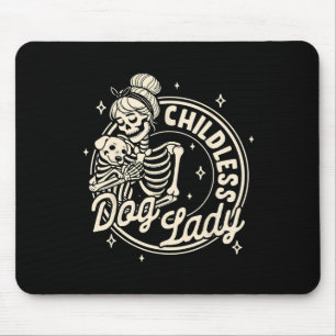 Childless Dog Ladies Funny Dog Skeleton Halloween Mouse Pad