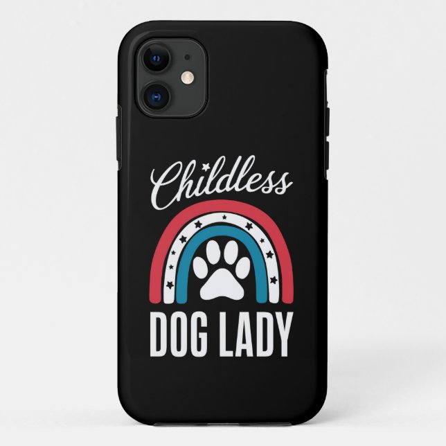 Childless Dog Lady Election Vote 2024 Rainbow USA Case-Mate iPhone Case (Back)