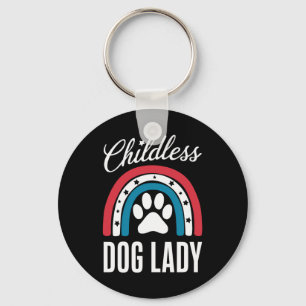 Childless Dog Lady Election Vote 2024 Rainbow USA Keychain