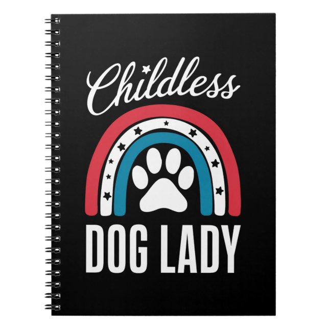 Childless Dog Lady Election Vote 2024 Rainbow USA Notebook (Front)