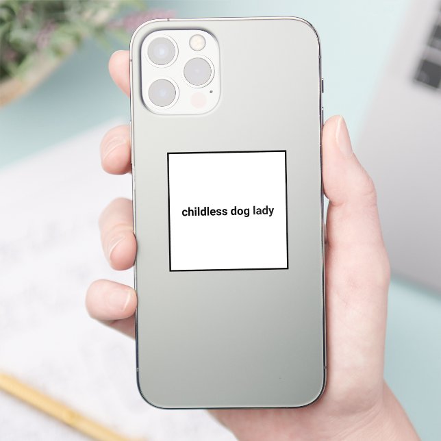 Childless dog lady minimalist modern funny square (Phone)
