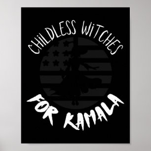 Childless Witches For Kamala Flag Halloween - Vote Poster