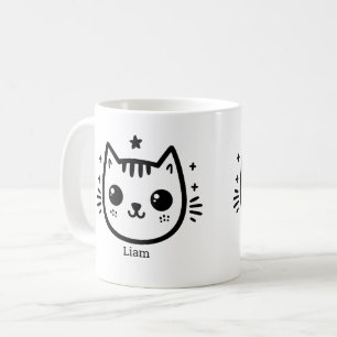 Childlike Drawing   Black and White   Minimalist Coffee Mug
