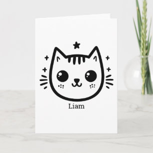 Childlike Drawing Black and White Minimalist Invitation