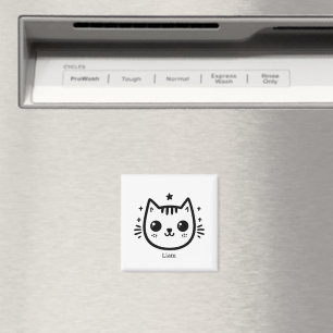 Childlike Drawing   Black and White   Minimalist Magnet