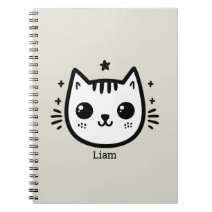 Childlike Drawing Black and White Minimalist Notebook