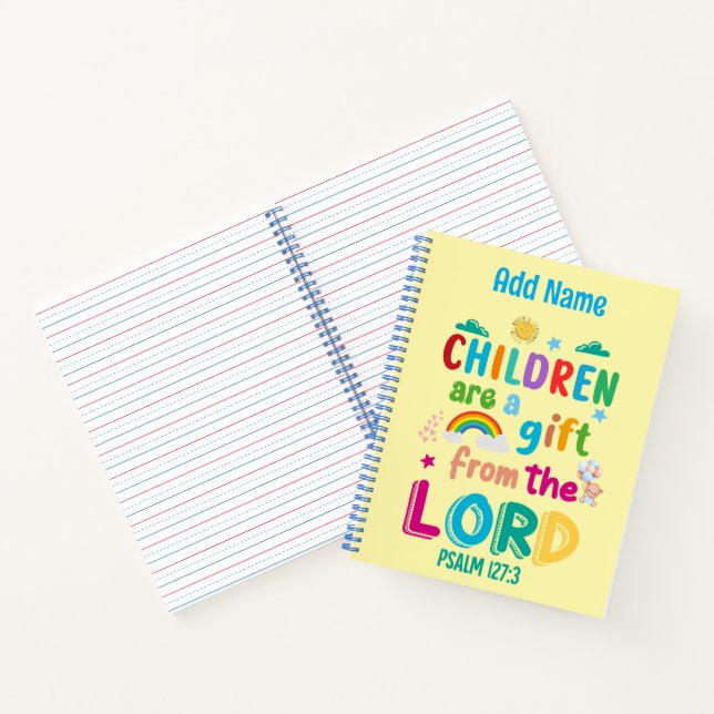 "Children Are a Gift from the Lord" (boy-blue) Notebook (Inside)