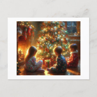 Children Around the Christmas Tree,  Postcard