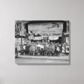 Children at the Movies, 1925 Canvas Print
