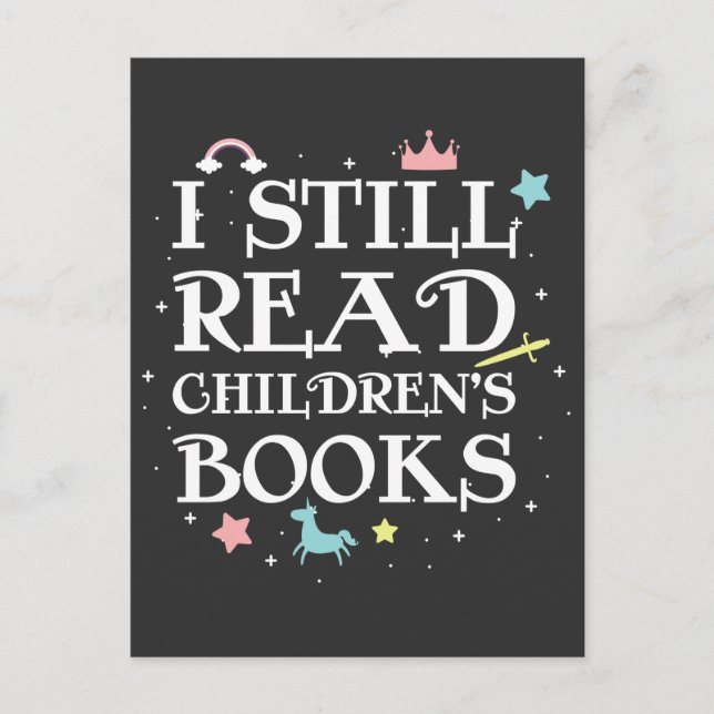 Children Books Reader Cute Reading Librarian Postcard (Front)