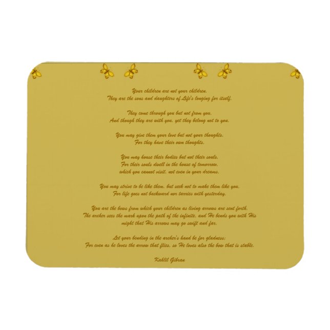 Children by Kahlil Gibran Magnet (Horizontal)
