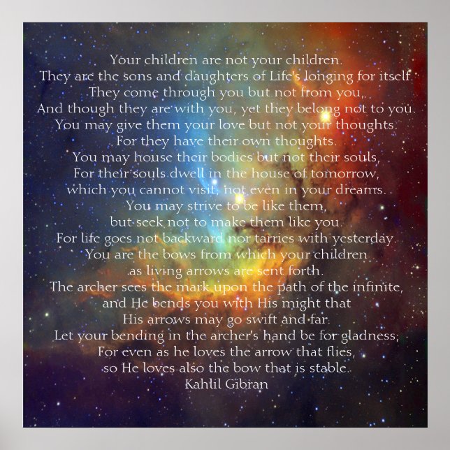 Children by Kahlil Gibran Poster (Front)