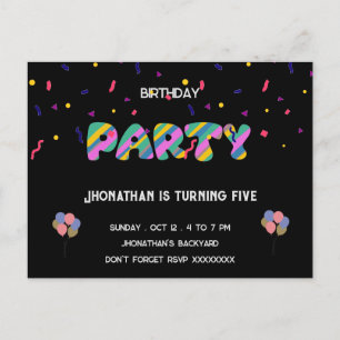 Children cool party birthday postcard
