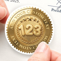 Children Counting Numbers 123 Custom 3D Foil Gold