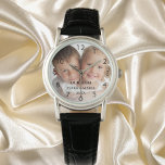 Children custom photo names year mom watch<br><div class="desc">Add Your own favourite photo.  Black numbers. A white photo overlay. Personalize and add their names and year,  black letters.
Perfect for your mother,  mom</div>