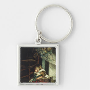 Children dreaming of toys keychain