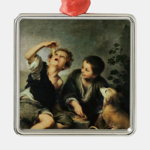 Children Eating a Pie, 1670-75 Metal Ornament