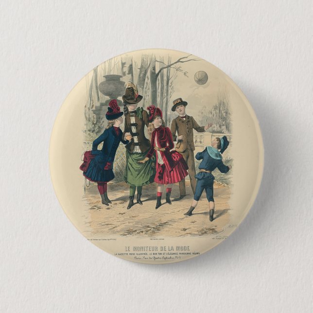 Children Family Antique Victorian Chilld 2 Inch Round Button (Front)