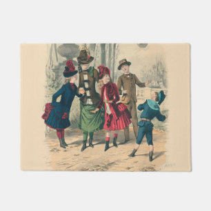 Children Family Antique Victorian Chilld Doormat
